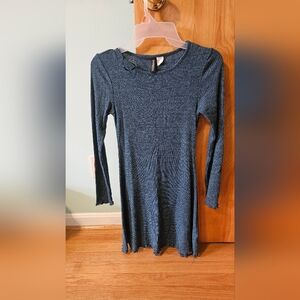 Divided Blue Long Sleeve Sweater Dress
